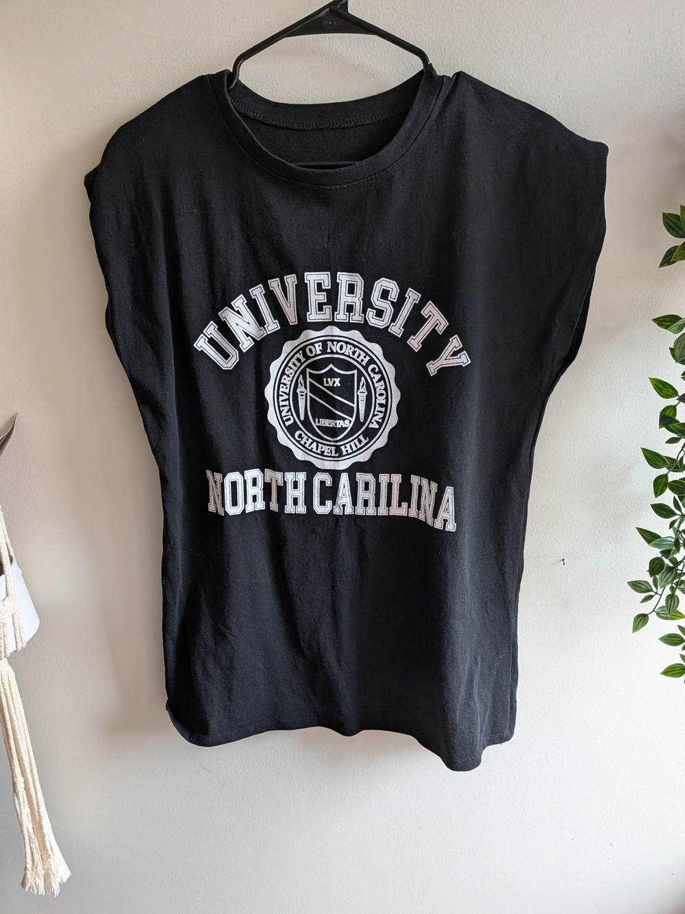 North Carolina University Shoulder Padded Muscle Tank - Black